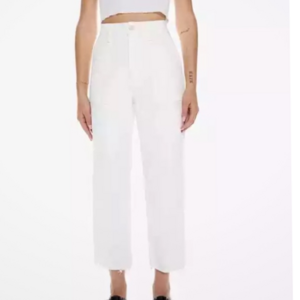 NWOT Mother The Patch Pocket Private Ankle Fray white Jeans size 29